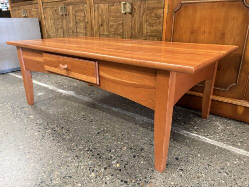 PENNS CREEK Light Cherry Shaker Single Drawer Rectangular Coffee Table