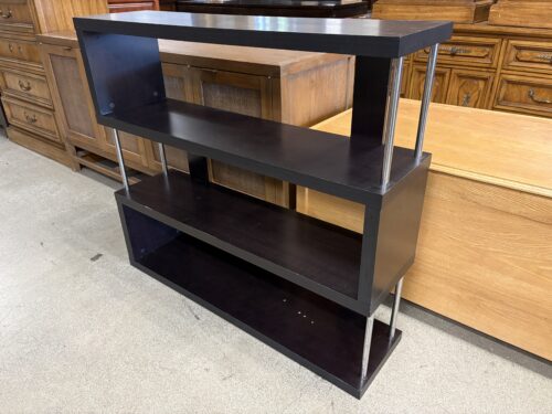 Espresso Modern Geometric 3 Shelf Etagere