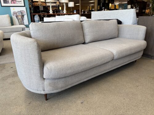 SOFACOMPANY Light Grey Fabric Modern Curved Arm Sofa