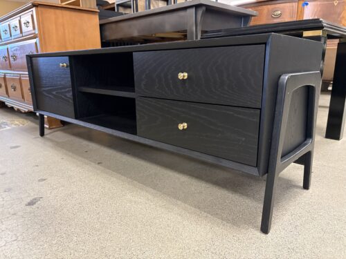 Modern Black Elevated Media Stand