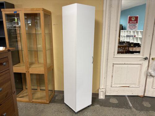White Tall Narrow Storage Cabinet