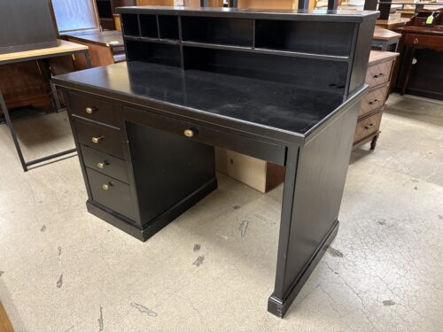Black Traditional Pedestal Desk