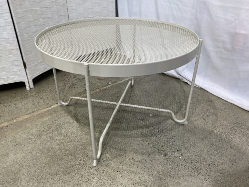 Low Round Mesh Metal Patio Table