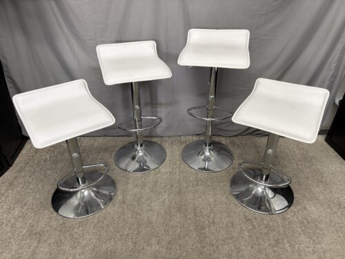 White Backless Swivel Bar Stools (Set of 4)