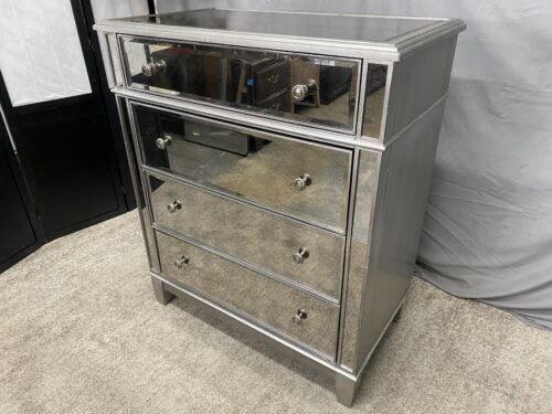 PIER 1 IMPORTS Heyworth Mirrored Silver 4-Drawer Dresser