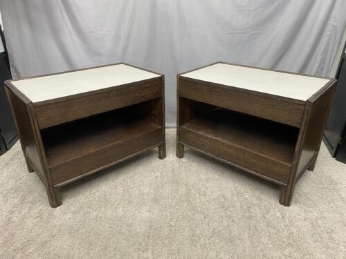 MCGUIRE Vintage White Topped Open 2-Drawer Nightstands (Set of 2)