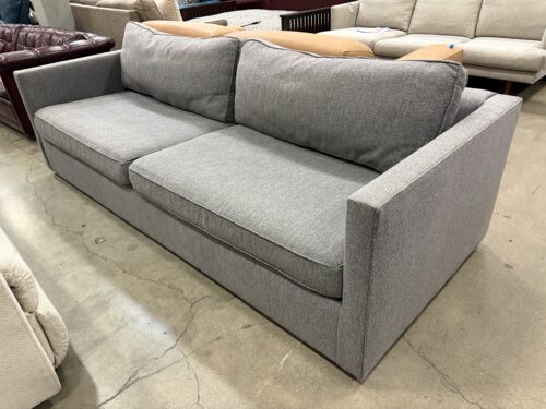WEST ELM Modern Harris 96" Track Arm Sofa in Pewter Grey Chenille Tweed