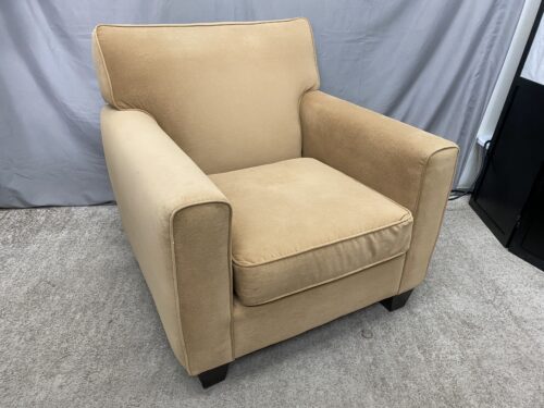Tan Track Arm Lounge Chair