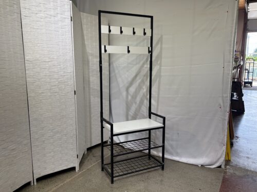 HOMEKOKO 7-Hook Entryway Hall Tree w/ Shoe Rack Bench