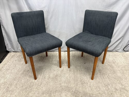 WEST ELM Ellis Charcoal Fabric Dining Chair (Set of 2)