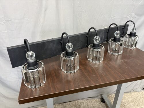 RALBY Modern Crystal Black 5-Light Vanity Fixture