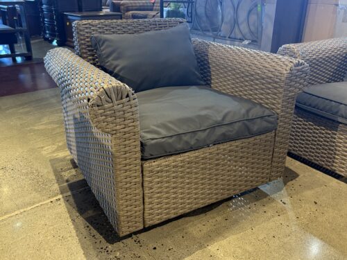 ALLEN + ROTH Emerald Cove All-Weather Wicker Swivel Glider Patio Armchair