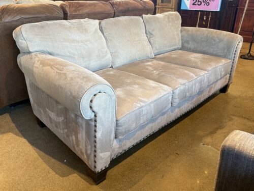 JONATHAN LOUIS Soft Cloud Grey Stud Trim Sofa