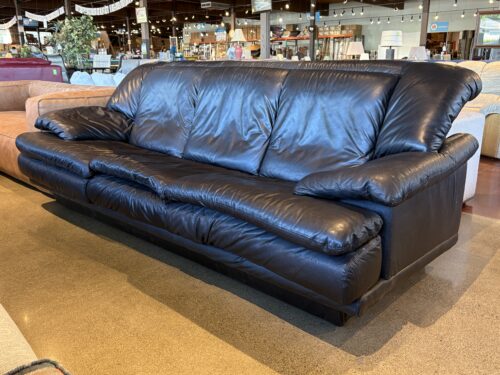 Low Black Casual 3-Seater Sofa