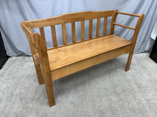 Natural Finish Wood Storage Bench