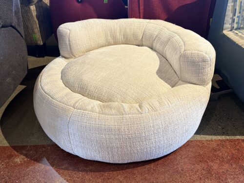 HOMEFUN Modern Beige Chenille Bean Bag Style Armchair