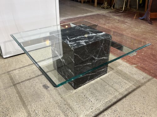 Chic Modern Marble & Glass Conversation Table