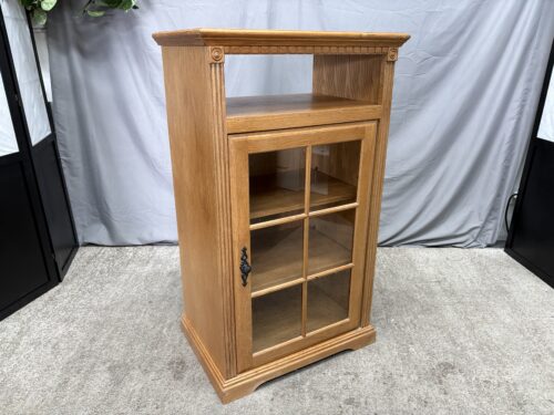 ASPEN FURNITURE Natural Finish Traditional Glass Door Media Cabinet