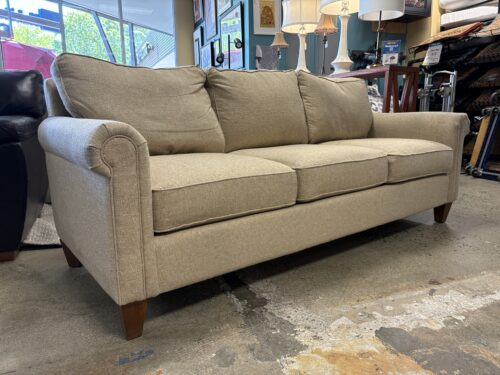 LA-Z-BOY Wheat Linen 3-Cushion Roll Arm Sofa