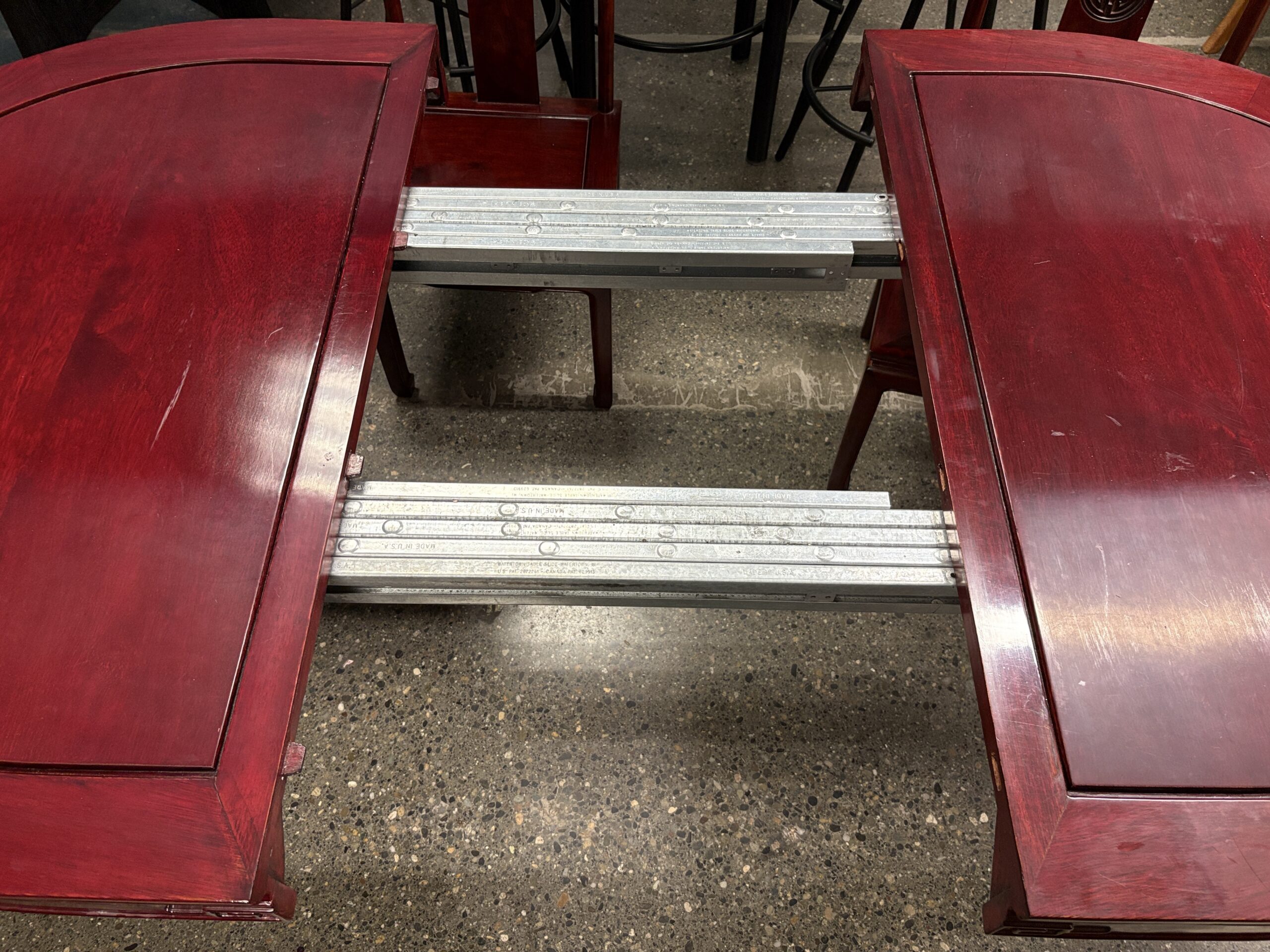 Vintage Chinese Made in Hong Kong Rosewood Extension Table w/ 8 Chairs