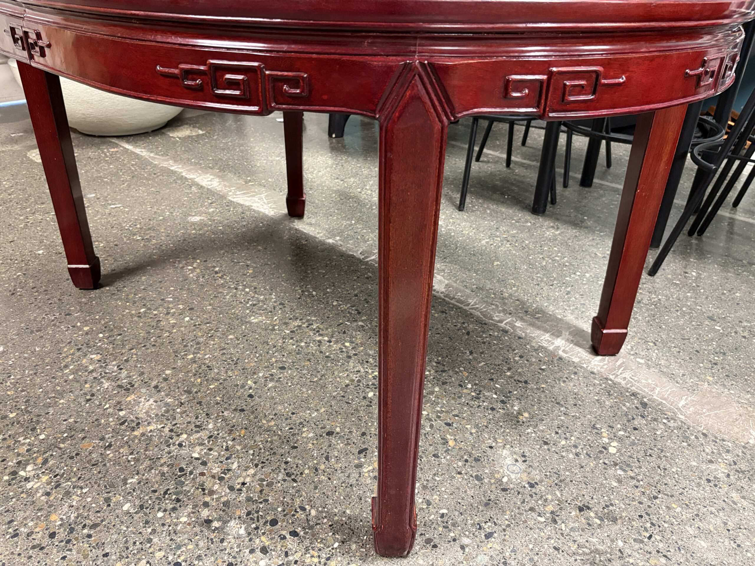 Vintage Chinese Made in Hong Kong Rosewood Extension Table w/ 8 Chairs