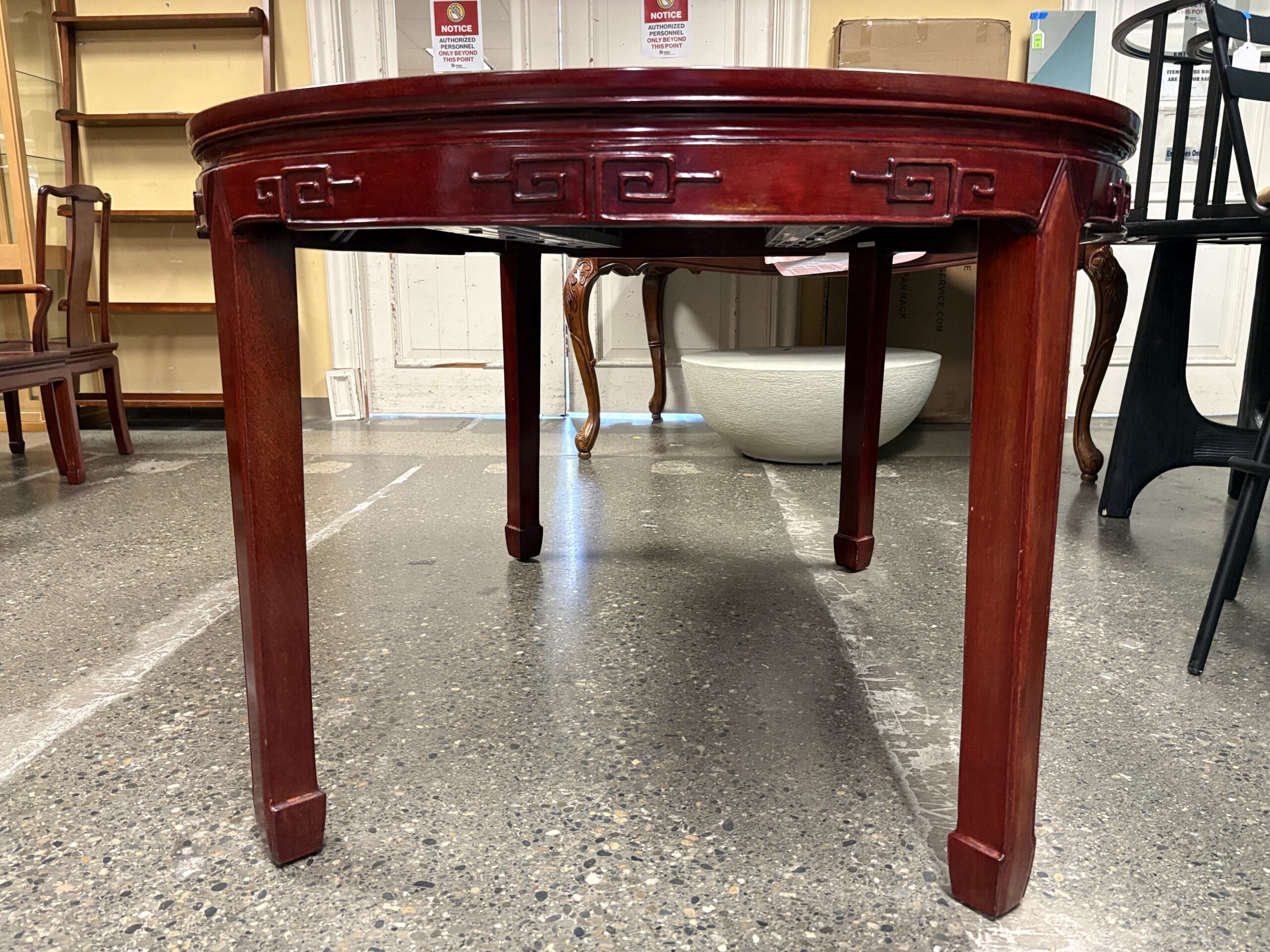 Vintage Chinese Made in Hong Kong Rosewood Extension Table w/ 8 Chairs