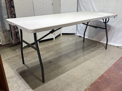 NEW! HDX 6' Folding Indoor/Outdoor Table - Almond