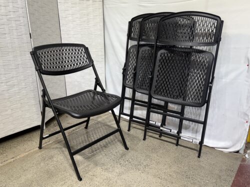 NEW! HDX Flex Folding Chair - Black (Set of 4)