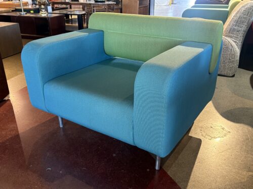Mystery Machine Aqua Blue & Green Accent Chair