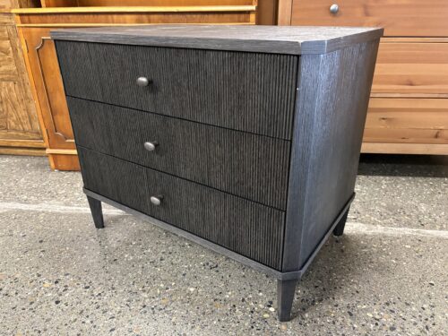 RESTORATION HARDWARE Delphine Reeded Black Oak Closed Nightstand