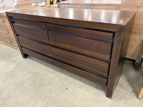 Dark Finished 6 Drawer Dresser with Miter Jointed Frame