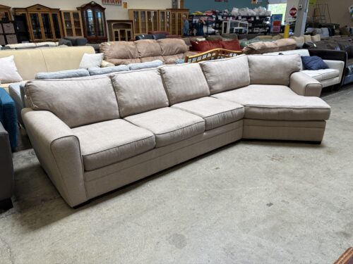 JONATHAN LOUIS Artemis L-Shaped Sofa in Belem Burlap with Cuddle Chaise