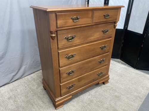 YOUNG REPUBLIC Solid Maple Vintage 5-Drawer Tallboy Dresser