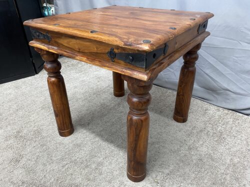 Solid Wood Rustic Colonial Square Side Table