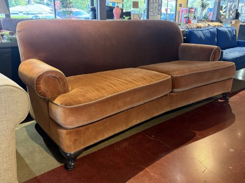BERNHARDT Burnt Orange Sofa w/ Braid Trim