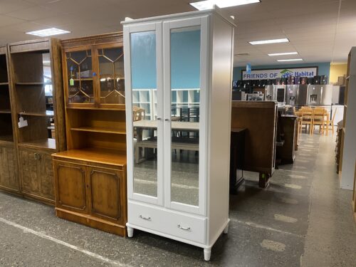 IKEA Tyssedal White Mirrored Glass Front 2-Door Wardrobe