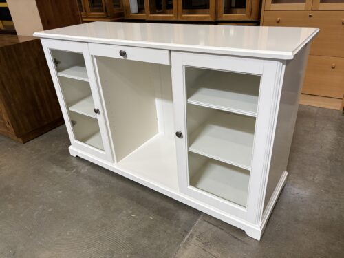 IKEA Liatorp White Sideboard with Dual Glass Door Cabinet