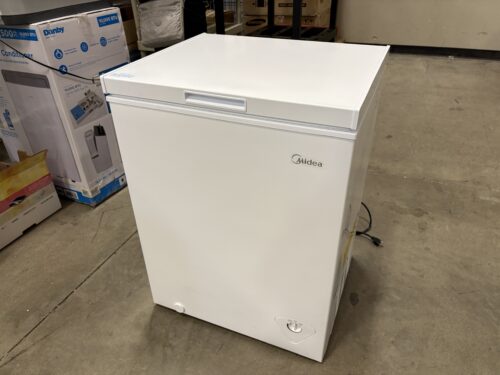MIDEA White Chest Freezer with Adjustable Thermostat and Removable Basket Model #MRC050S0AWW