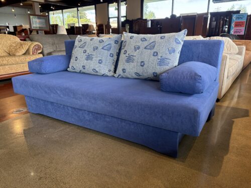 Lia Blue Upholstered Storage Convertible Sofa Bed