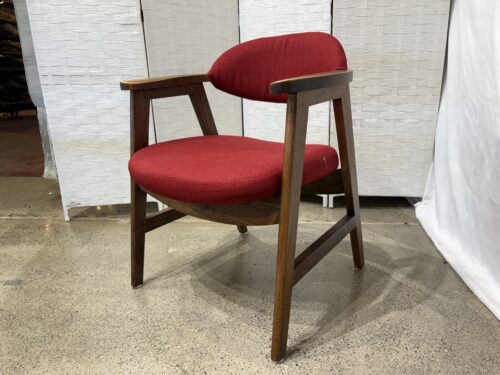 HIGH POINT CHAIR Scandinavian Modern Armchair with Red Upholstery
