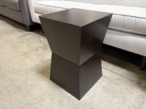 WEST ELM Dark Finish Wooden Totem Style Accent Table