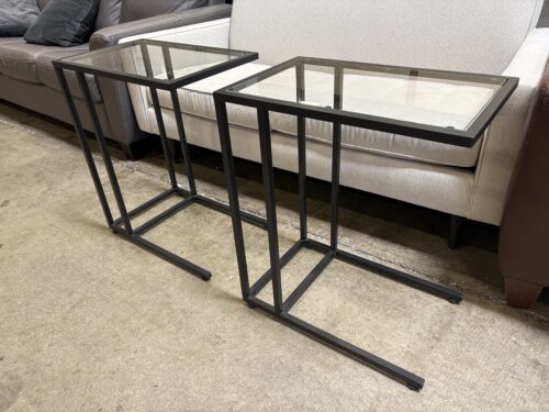 Glass Top Metal Sofa Tables (Set of 2)