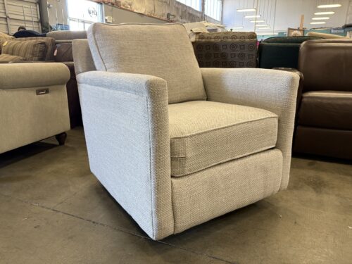 FUSION FURNITURE Ivory Tweed Upholstered Rocking Swivel Accent Chair