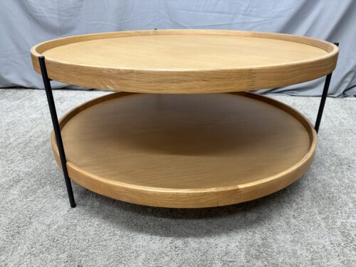 EQ3 Sage Round Oak 2-Tier Coffee Table
