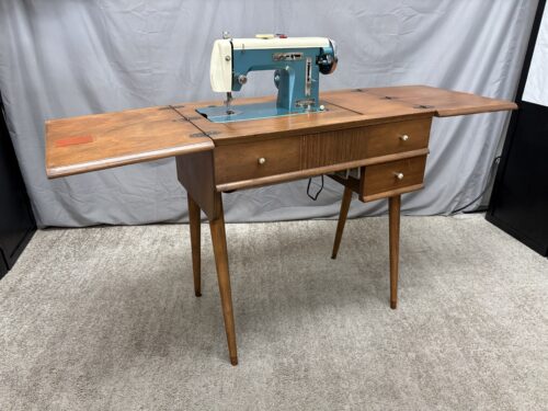 SIGNATURE Vintage Mid-Century Modern Electric Sewing Machine Table