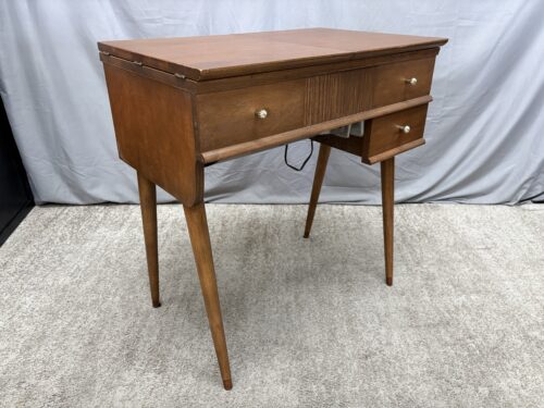 SIGNATURE Vintage Mid-Century Modern Electric Sewing Machine Table