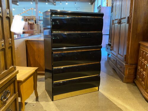 Glossy Black 5-Drawer Dresser