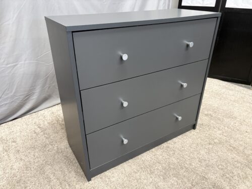 Dark Grey Small 3-Drawer Dresser