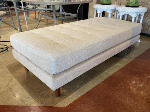 Spacious Light Grey Tufted Ottoman/Bench