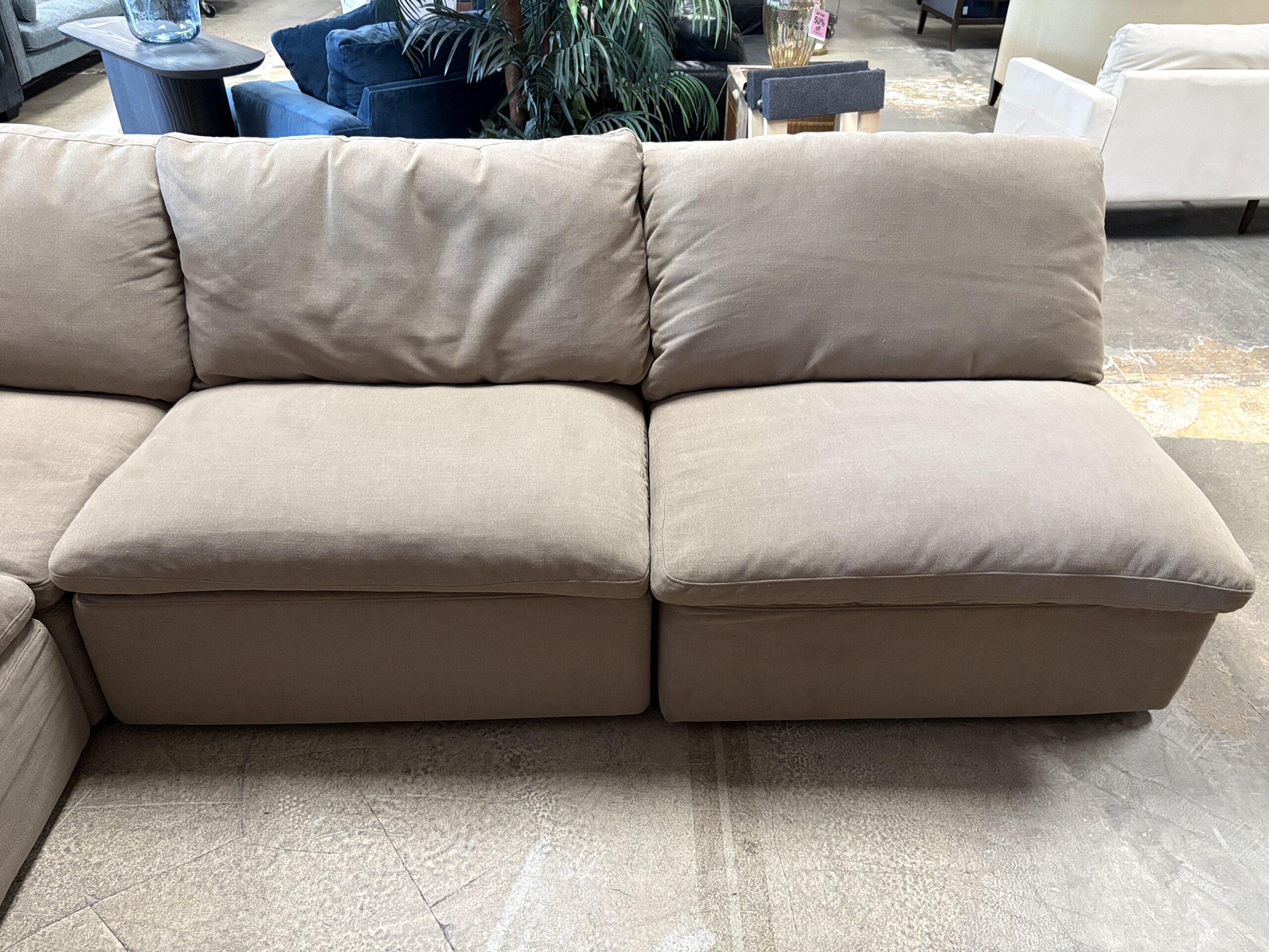 RESTORATION HARDWARE Cloud Modular Slope Arm Wheat Fabric Sectional